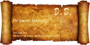 Drimus Dezső névjegykártya