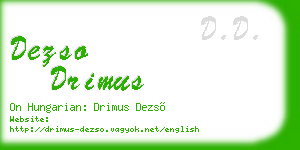 dezso drimus business card